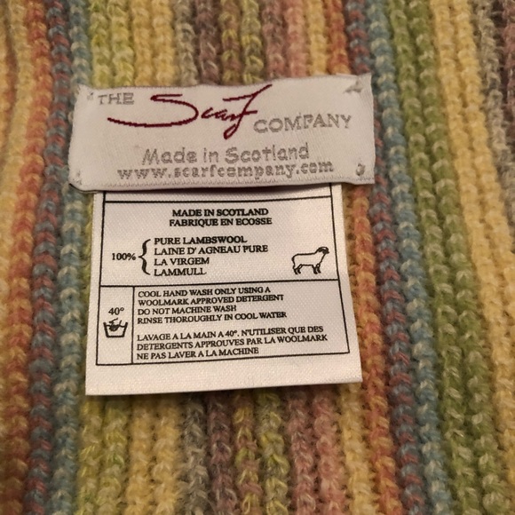 Lambswool The Scarf Company Scotland Pastel Scarf with fringe - Picture 3 of 3